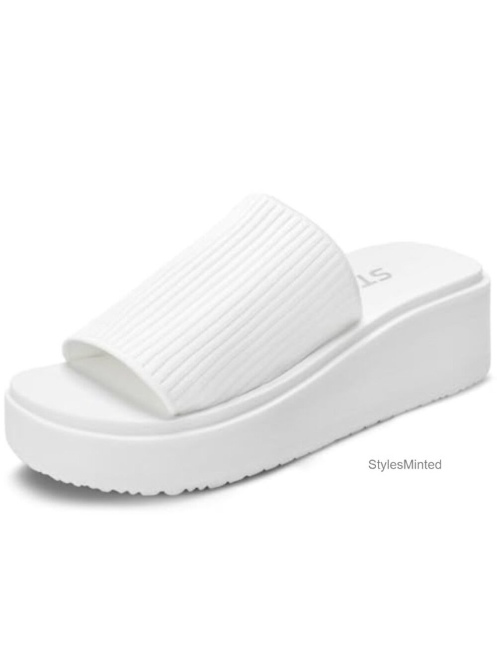 Women's Platform Memory Foam Slide Sandals Chunky Casual